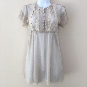 Free People - Sheer BoHo Midi Top/Blouse